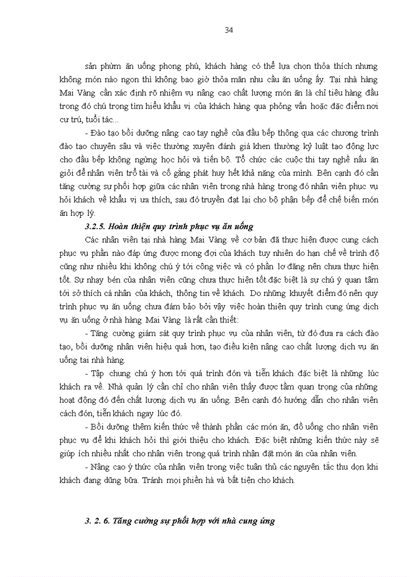 image for page Giải pháp nâng cao chất lượng dịch vụ ăn uống tại nhà hàng Mai Vàng