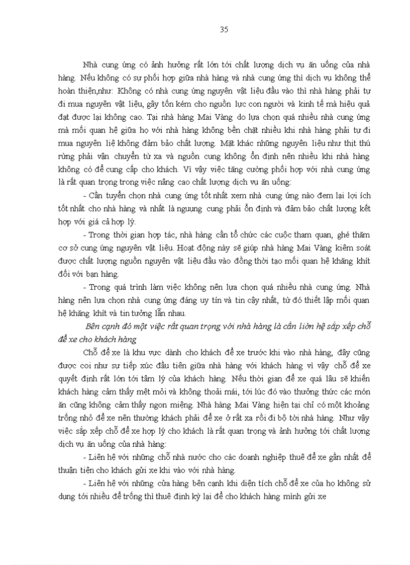 image for page Giải pháp nâng cao chất lượng dịch vụ ăn uống tại nhà hàng Mai Vàng