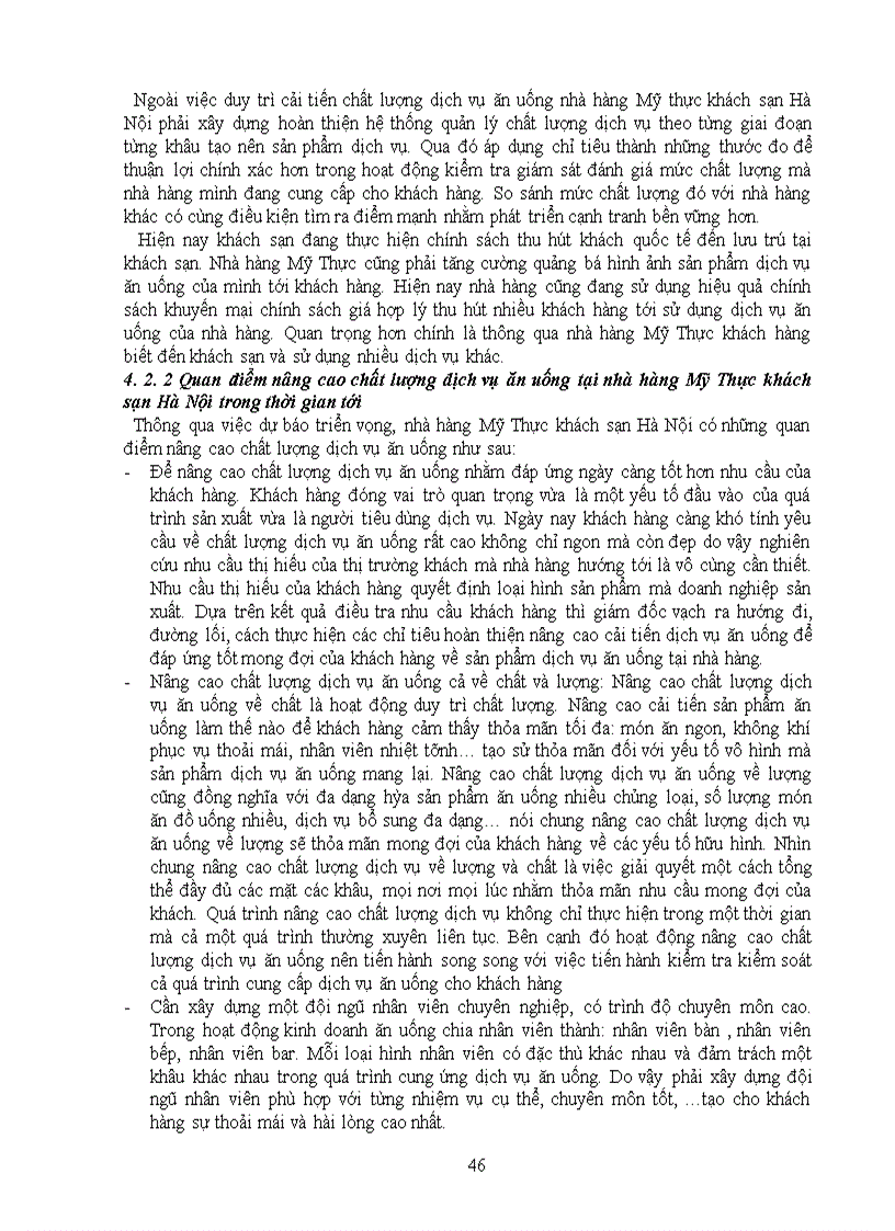 image for page Giải pháp nâng cao chất lượng dịch vụ ăn uống tại nhà hàng Mỹ Thực khách sạn Hà Nội