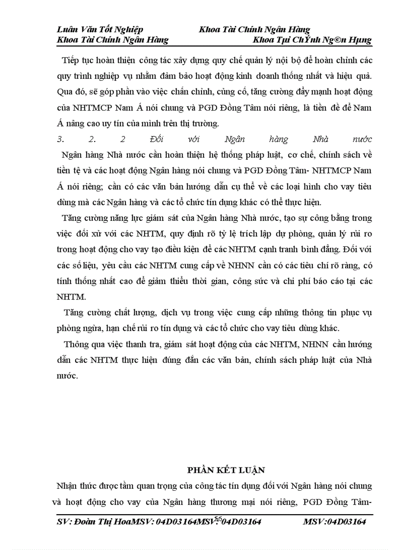 image for page Một số giải pháp nhằm mở rộng hoạt động cho vay tiêu dùng tại PGD Đồng Tâm- NHTMCP Nam Á