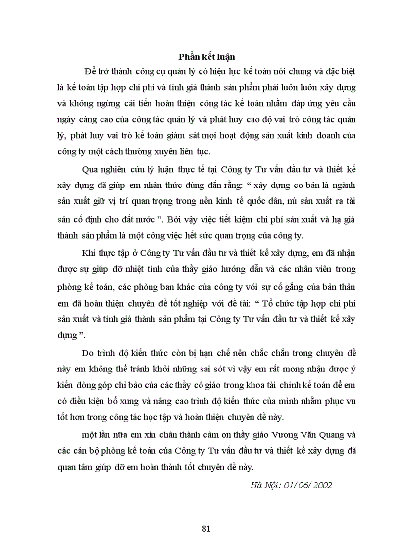 image for page Tổ chức tập hợp chi phí sản xuất và tính giá thành sản phẩm tại Công ty Tư vấn đầu tư và thiết kế xây dựng