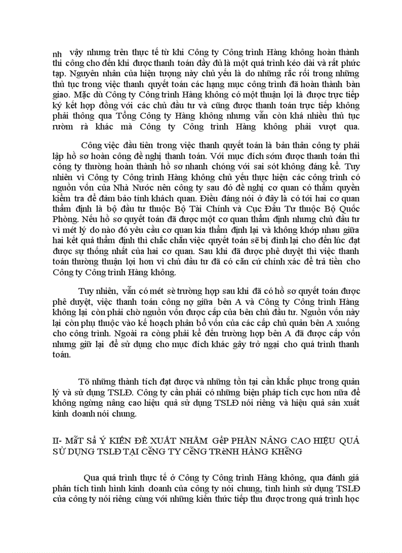 image for page Phân tích tình hình quản lý và hiệu quả sử dụng TSLĐ tại Công ty Công trình Hàng không