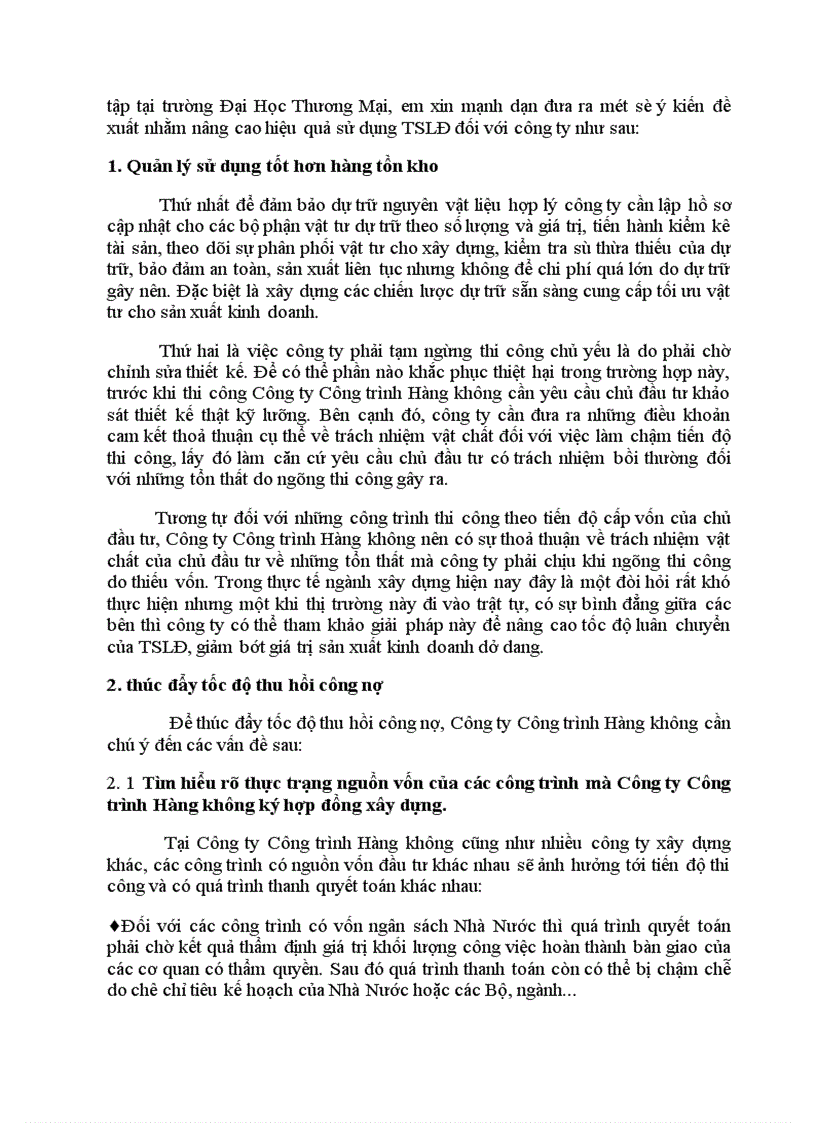 image for page Phân tích tình hình quản lý và hiệu quả sử dụng TSLĐ tại Công ty Công trình Hàng không