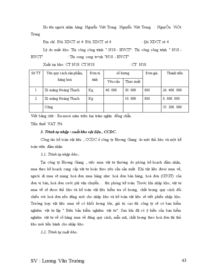 image for page Kế toán nguyên vật liệu, công cụ dụng cụ ở công ty xây dựng Hương Giang-Bộ quốc phòng