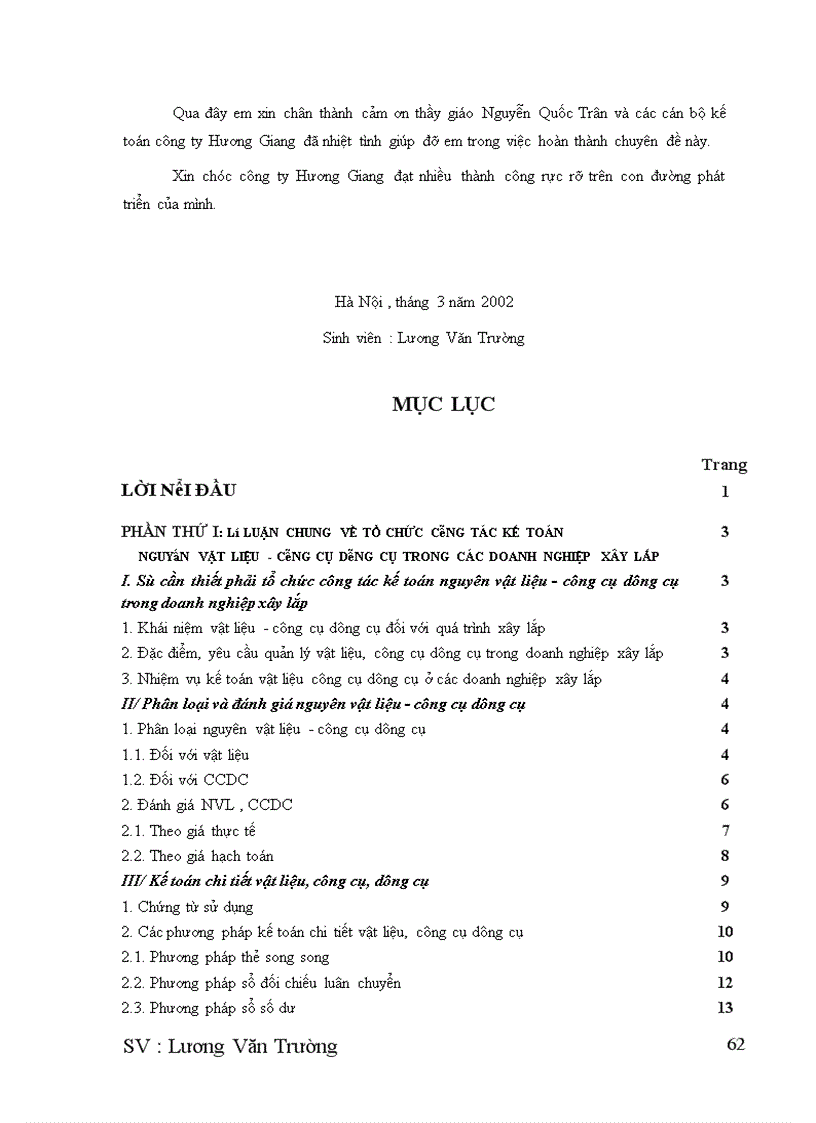 image for page Kế toán nguyên vật liệu, công cụ dụng cụ ở công ty xây dựng Hương Giang-Bộ quốc phòng