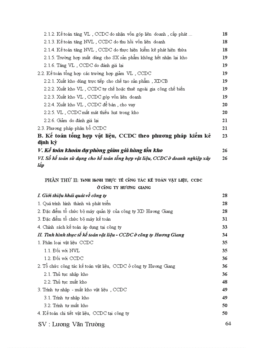 image for page Kế toán nguyên vật liệu, công cụ dụng cụ ở công ty xây dựng Hương Giang-Bộ quốc phòng