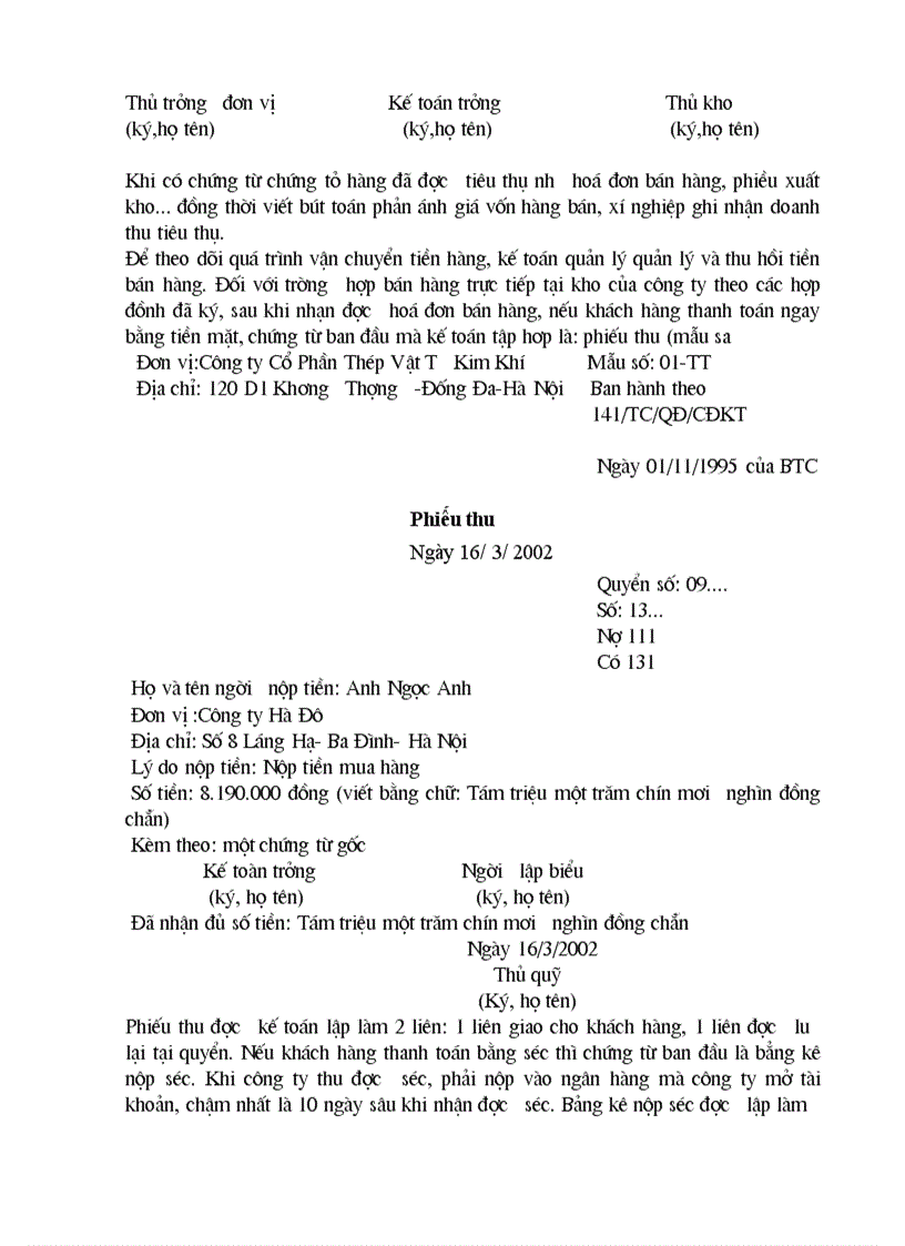 image for page Công tác kế toán tổng hợp và chi tiết tại Công ty Cổ Phần thép vật tư kim khí