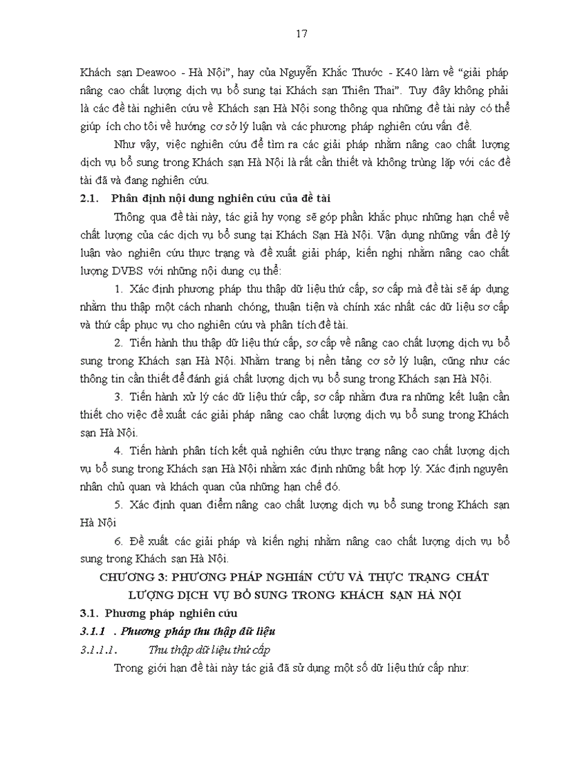 image for page Giải pháp nâng cao chất lượng dịch vụ bổ sung tại Khách sạn Hà Nội