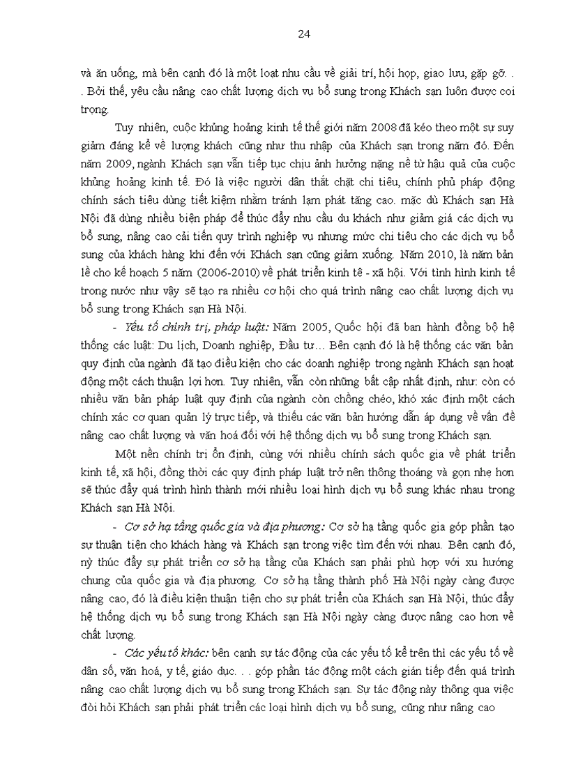 image for page Giải pháp nâng cao chất lượng dịch vụ bổ sung tại Khách sạn Hà Nội