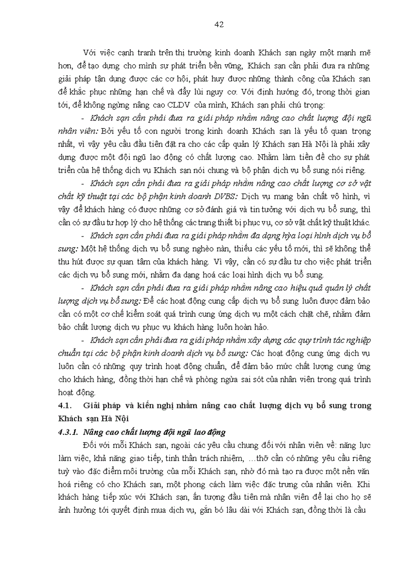 image for page Giải pháp nâng cao chất lượng dịch vụ bổ sung tại Khách sạn Hà Nội