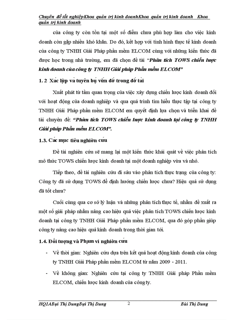 image for page Phân tích TOWS chiến lược kinh doanh của công ty TNHH Giải pháp Phần mềm ELCOM