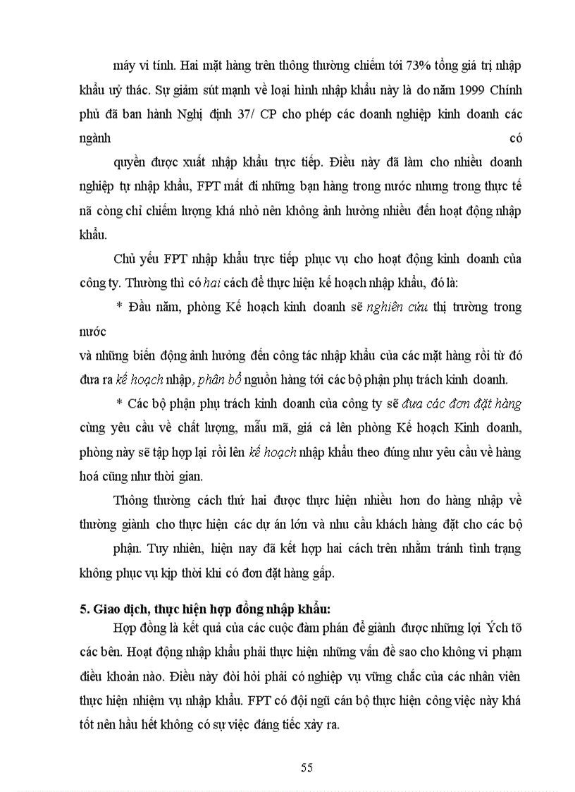 image for page Hoạt động nhập khẩu máy vi tính và phụ kiện máy vi tính của công ty FPT: Thực trạng và giải pháp