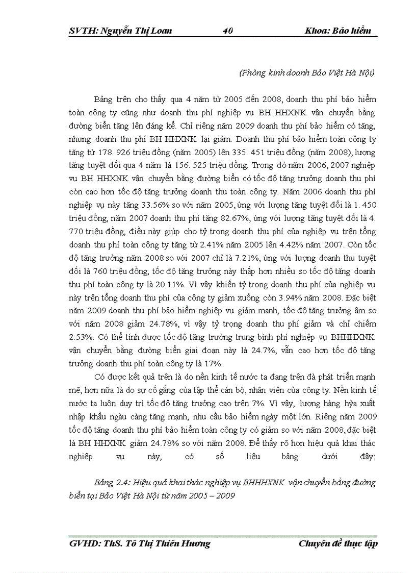 image for page Nâng cao hiệu quả kinh doanh nghiệp vụ bảo hiểm hàng hoá xuất nhập khẩu vận chuyển bằng đường biển tại Bảo Việt Hà Nội