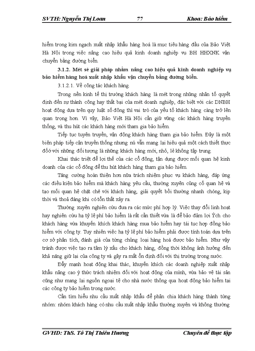 image for page Nâng cao hiệu quả kinh doanh nghiệp vụ bảo hiểm hàng hoá xuất nhập khẩu vận chuyển bằng đường biển tại Bảo Việt Hà Nội