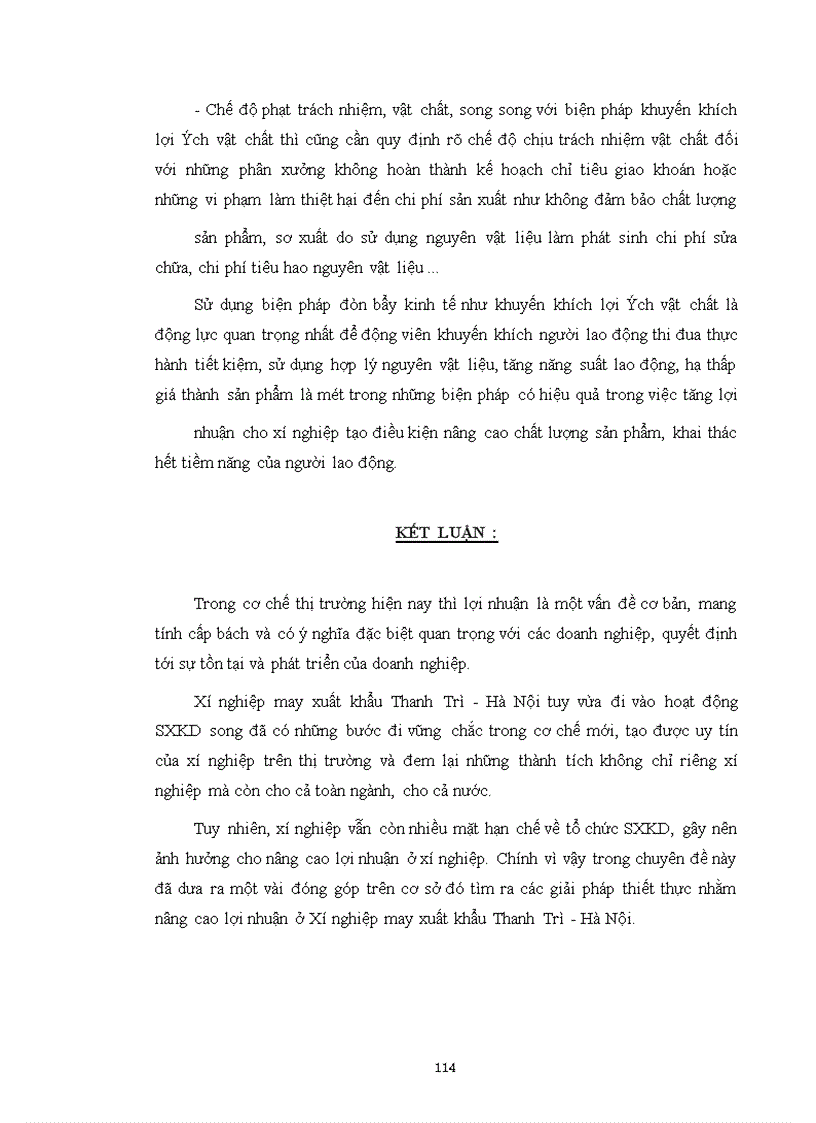 image for page Biện pháp tăng lợi nhuận ở Xí nghiệp may xuất khẩu Thanh Trì - Hà Nội