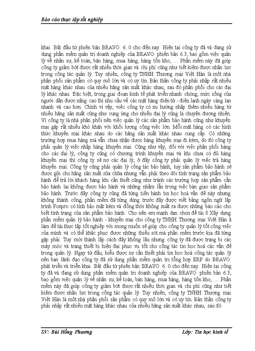 image for page Xây dựng phần mềm quản lý bảo hành - khuyến mại cho công ty TNHH Thương mại Việt Hàn