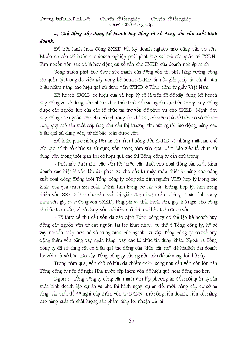 image for page Các biện pháp tài chính để bảo toàn và nâng cao hiệu quả sử dụng vốn kinh doanh ở Tổng công ty Giấy Việt Nam