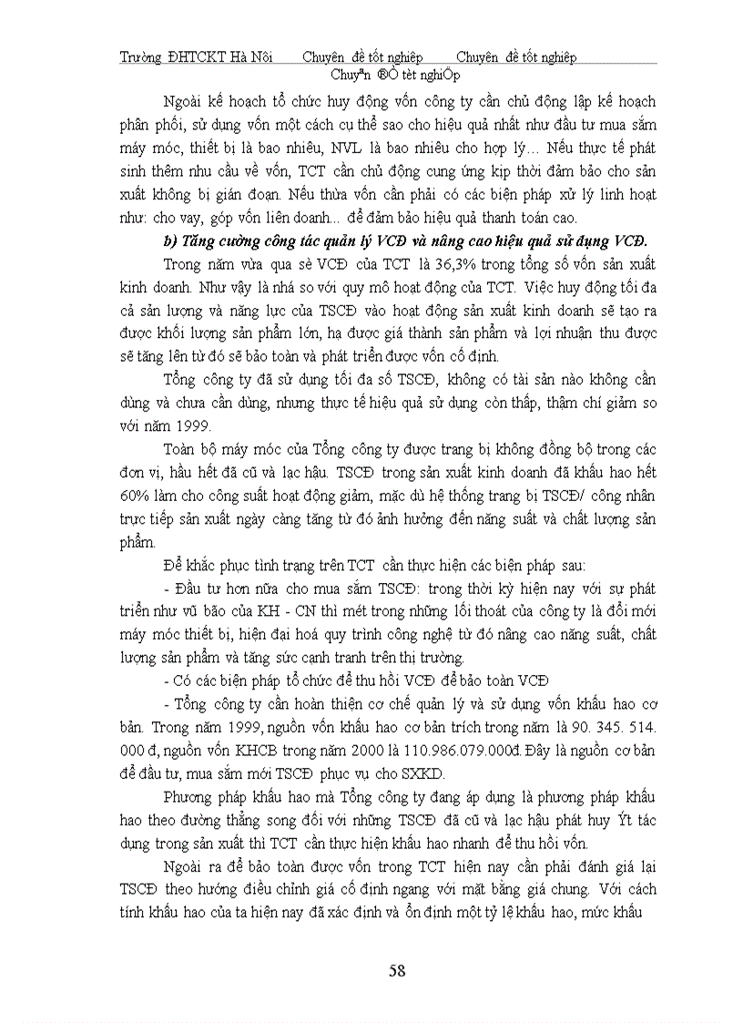image for page Các biện pháp tài chính để bảo toàn và nâng cao hiệu quả sử dụng vốn kinh doanh ở Tổng công ty Giấy Việt Nam