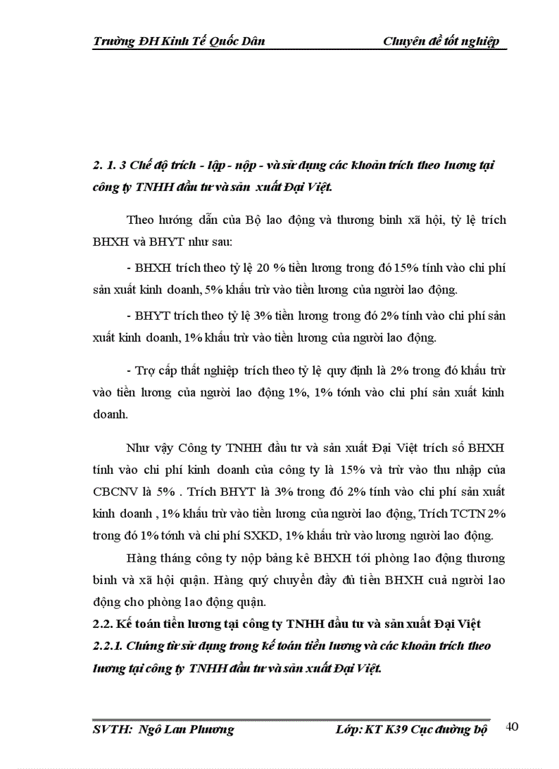 image for page Hoàn thiện công tác kế toán tiền lương và các khoản trích theo lương tại Công ty TNHH đầu tư và sản xuất Đại Việt