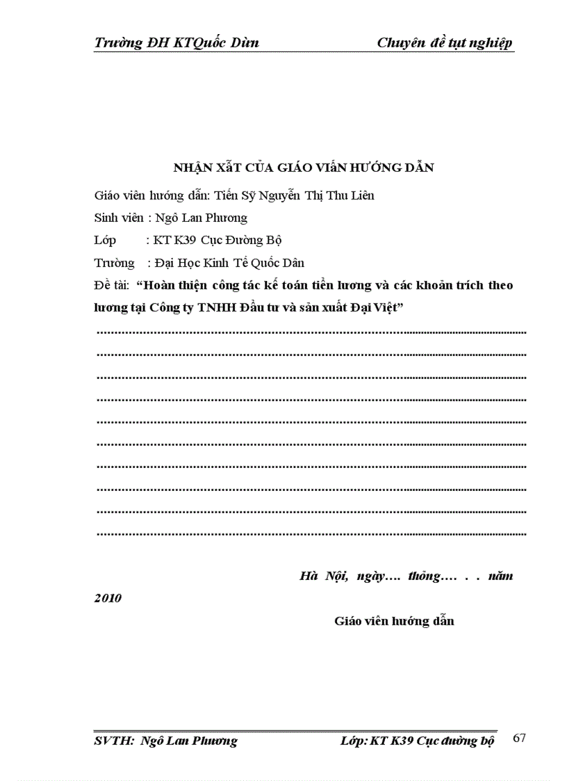 image for page Hoàn thiện công tác kế toán tiền lương và các khoản trích theo lương tại Công ty TNHH đầu tư và sản xuất Đại Việt