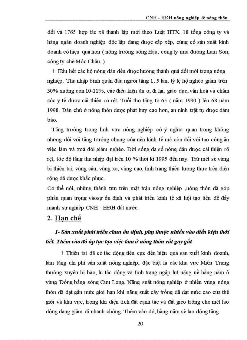 image for page Công nghiệp hoá, hiện đại hoá nông nghiệp & nông thôn ở nước ta trong giai đoạn hiện nay. Thực trạng và giải pháp.