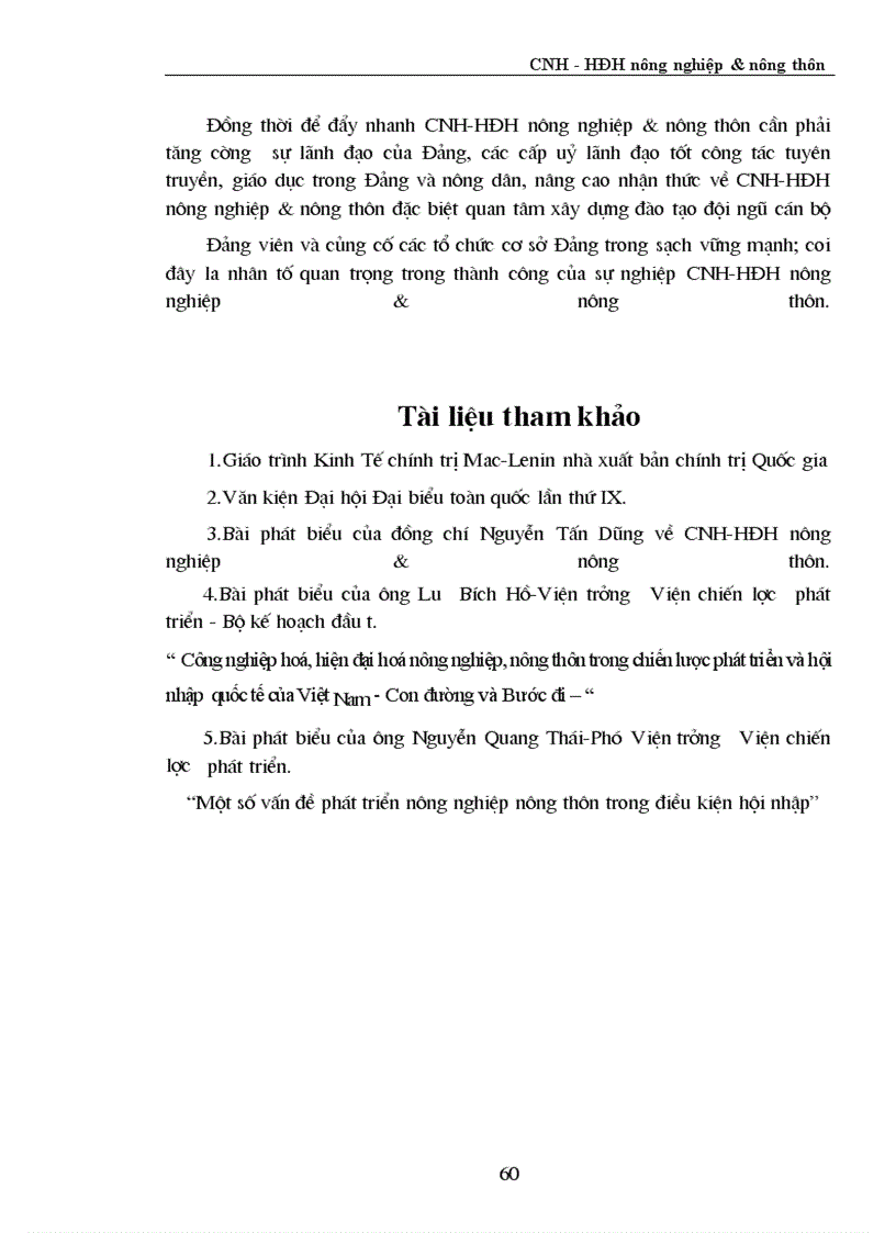 image for page Công nghiệp hoá, hiện đại hoá nông nghiệp & nông thôn ở nước ta trong giai đoạn hiện nay. Thực trạng và giải pháp.