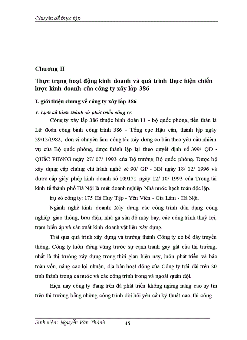 image for page Chiến lược kinh doanh của Công ty xây lắp 386 - Bộ Quốc Phòng