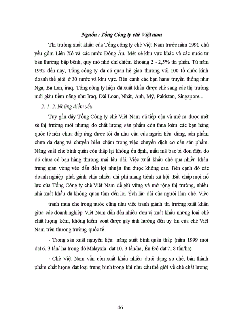 image for page Phân tích chiến lươc xuất khẩu của Tổng công ty chè Việt Nam