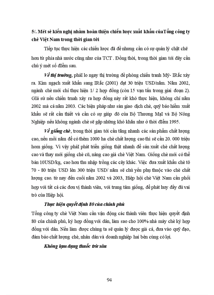 image for page Phân tích chiến lươc xuất khẩu của Tổng công ty chè Việt Nam