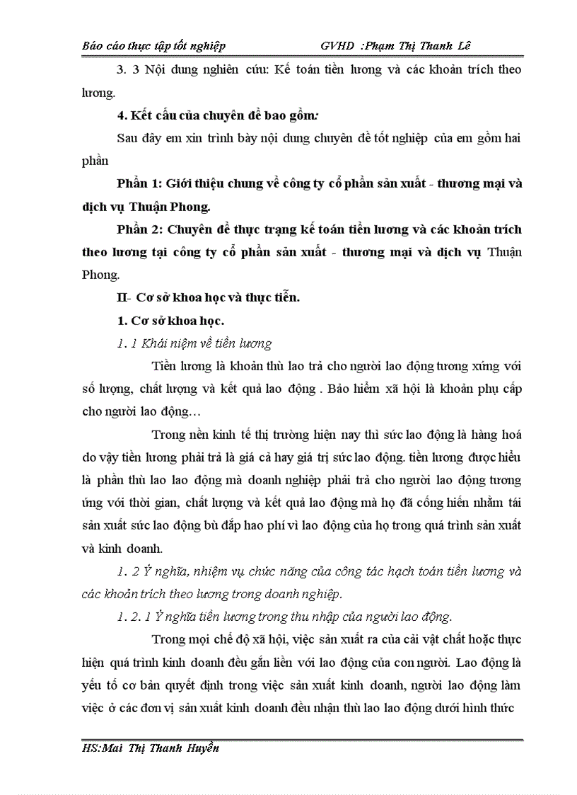 image for page Kế toỏn tiền lương và cỏc khoản trớch theo lương tại Công ty Cổ phần sản xuất thương mại - dịch vụ Thuận Phong