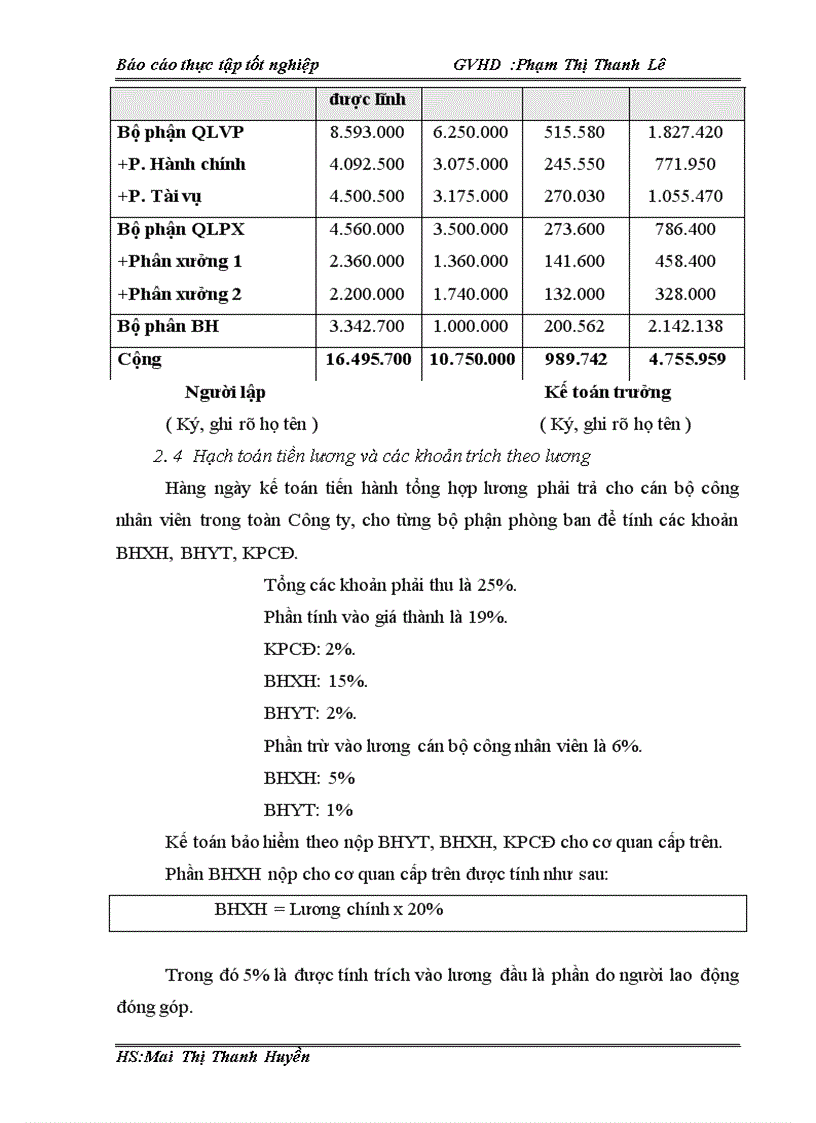 image for page Kế toỏn tiền lương và cỏc khoản trớch theo lương tại Công ty Cổ phần sản xuất thương mại - dịch vụ Thuận Phong