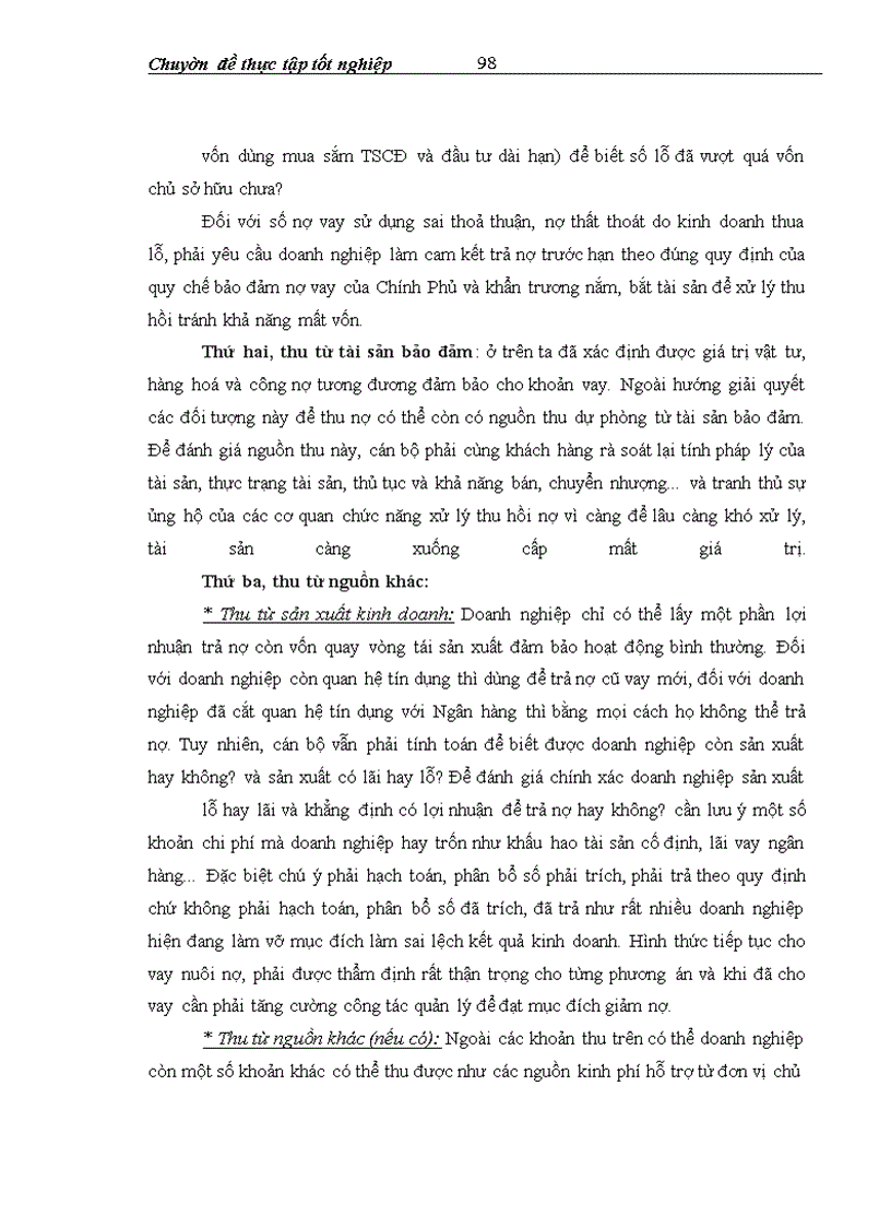 image for page Thực trạng công tác thẩm định khả năng trả nợ của khách hàng vay vốn trung và dài hạn tại sở giao dịch ngân hàng ngoại thương việt nam
