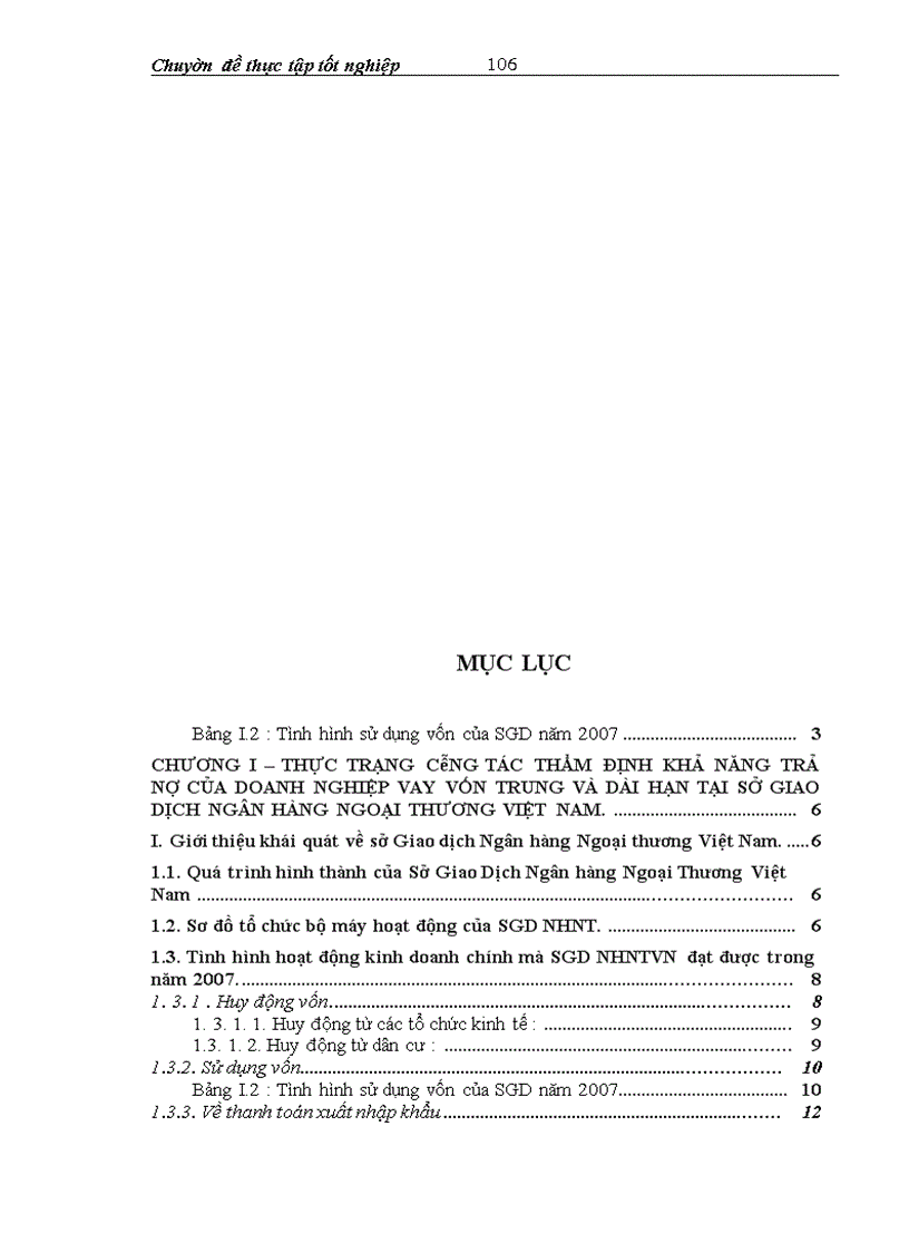 image for page Thực trạng công tác thẩm định khả năng trả nợ của khách hàng vay vốn trung và dài hạn tại sở giao dịch ngân hàng ngoại thương việt nam