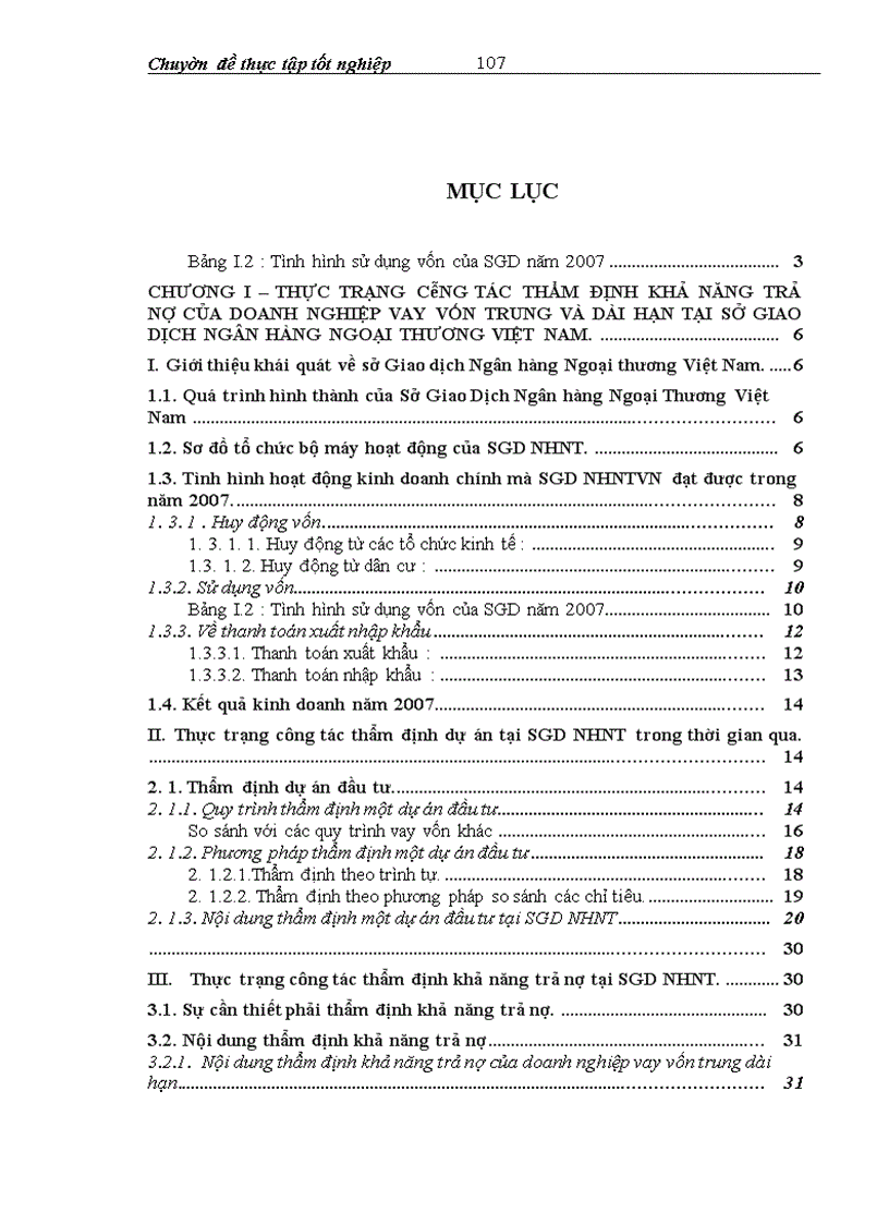 image for page Thực trạng công tác thẩm định khả năng trả nợ của khách hàng vay vốn trung và dài hạn tại sở giao dịch ngân hàng ngoại thương việt nam