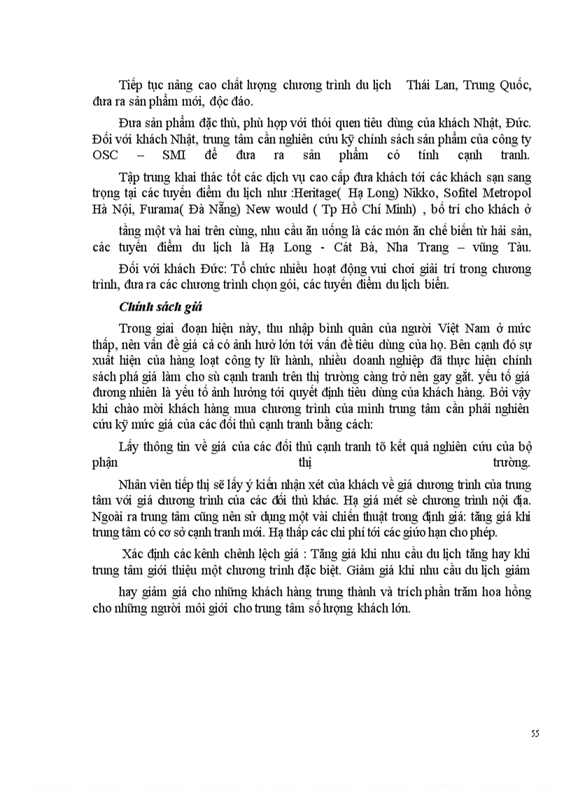 image for page Vận dụng các chính sách Marketing-mix tại Trung tâm Du lịch Hà Nội