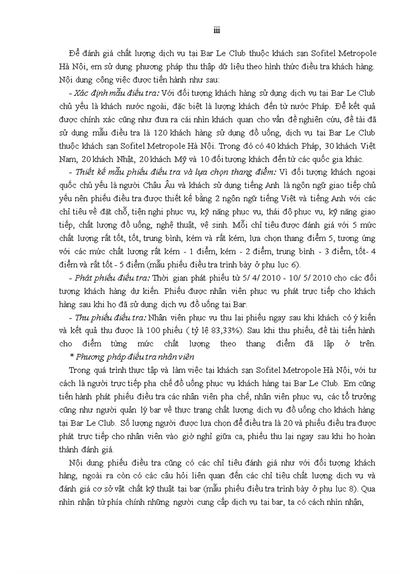 image for page Giải pháp nâng cao chất lượng dịch vụ tại Bar Le Club thuộc khách sạn Sofitel Metropole Hà Nội