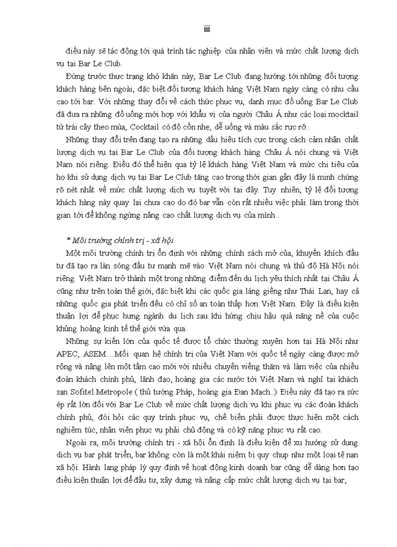 image for page Giải pháp nâng cao chất lượng dịch vụ tại Bar Le Club thuộc khách sạn Sofitel Metropole Hà Nội