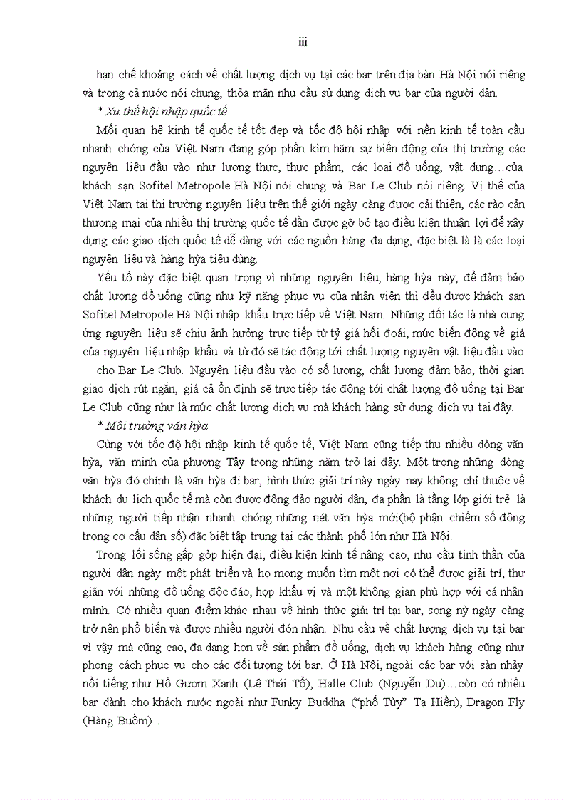 image for page Giải pháp nâng cao chất lượng dịch vụ tại Bar Le Club thuộc khách sạn Sofitel Metropole Hà Nội