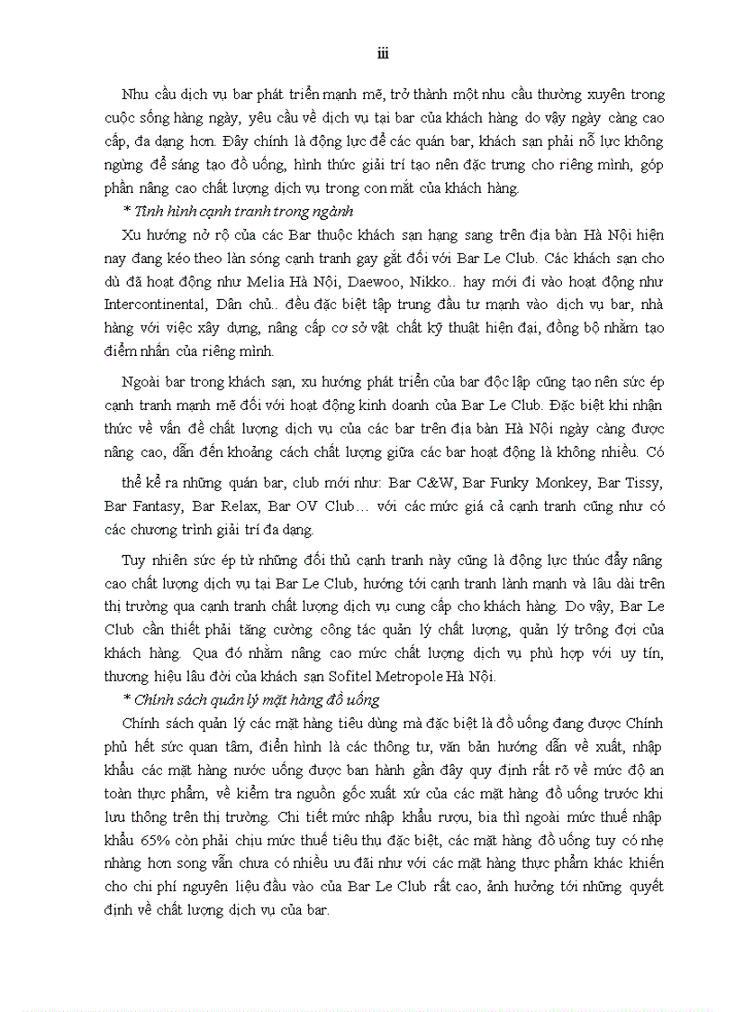image for page Giải pháp nâng cao chất lượng dịch vụ tại Bar Le Club thuộc khách sạn Sofitel Metropole Hà Nội