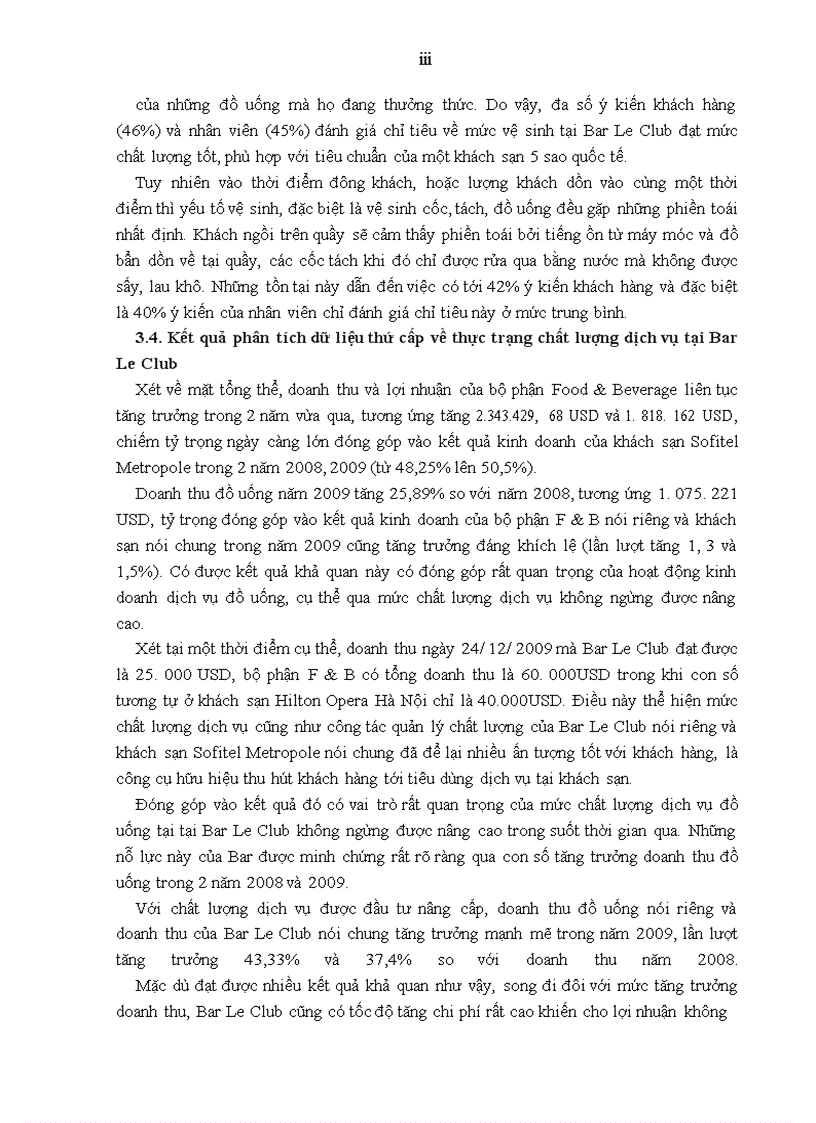 image for page Giải pháp nâng cao chất lượng dịch vụ tại Bar Le Club thuộc khách sạn Sofitel Metropole Hà Nội