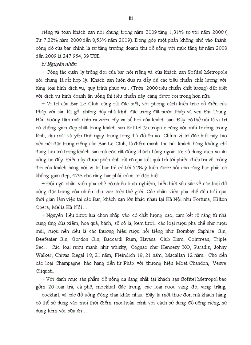 image for page Giải pháp nâng cao chất lượng dịch vụ tại Bar Le Club thuộc khách sạn Sofitel Metropole Hà Nội