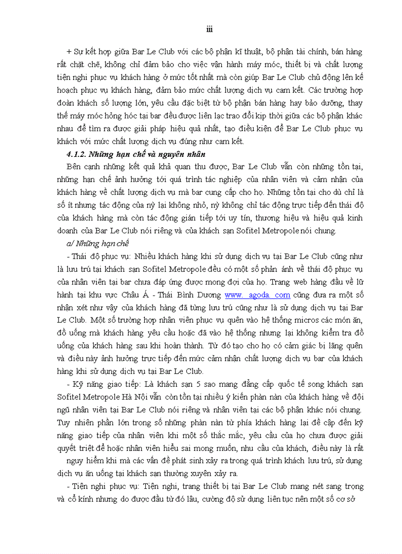 image for page Giải pháp nâng cao chất lượng dịch vụ tại Bar Le Club thuộc khách sạn Sofitel Metropole Hà Nội