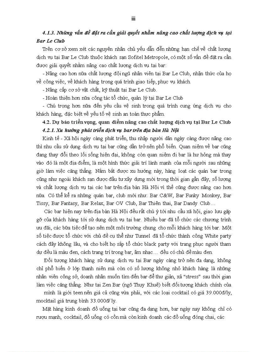 image for page Giải pháp nâng cao chất lượng dịch vụ tại Bar Le Club thuộc khách sạn Sofitel Metropole Hà Nội