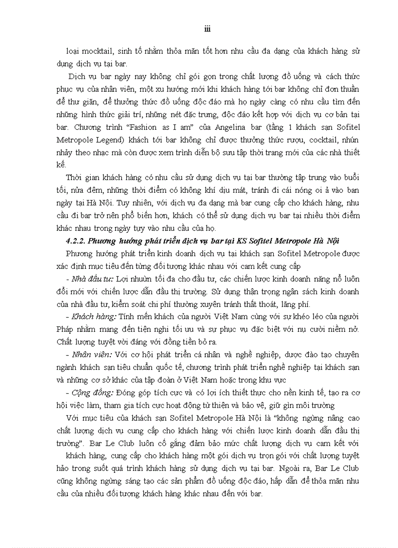 image for page Giải pháp nâng cao chất lượng dịch vụ tại Bar Le Club thuộc khách sạn Sofitel Metropole Hà Nội