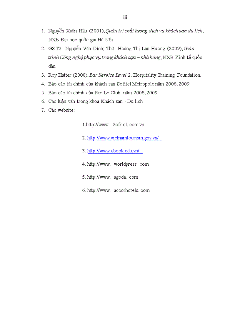 image for page Giải pháp nâng cao chất lượng dịch vụ tại Bar Le Club thuộc khách sạn Sofitel Metropole Hà Nội