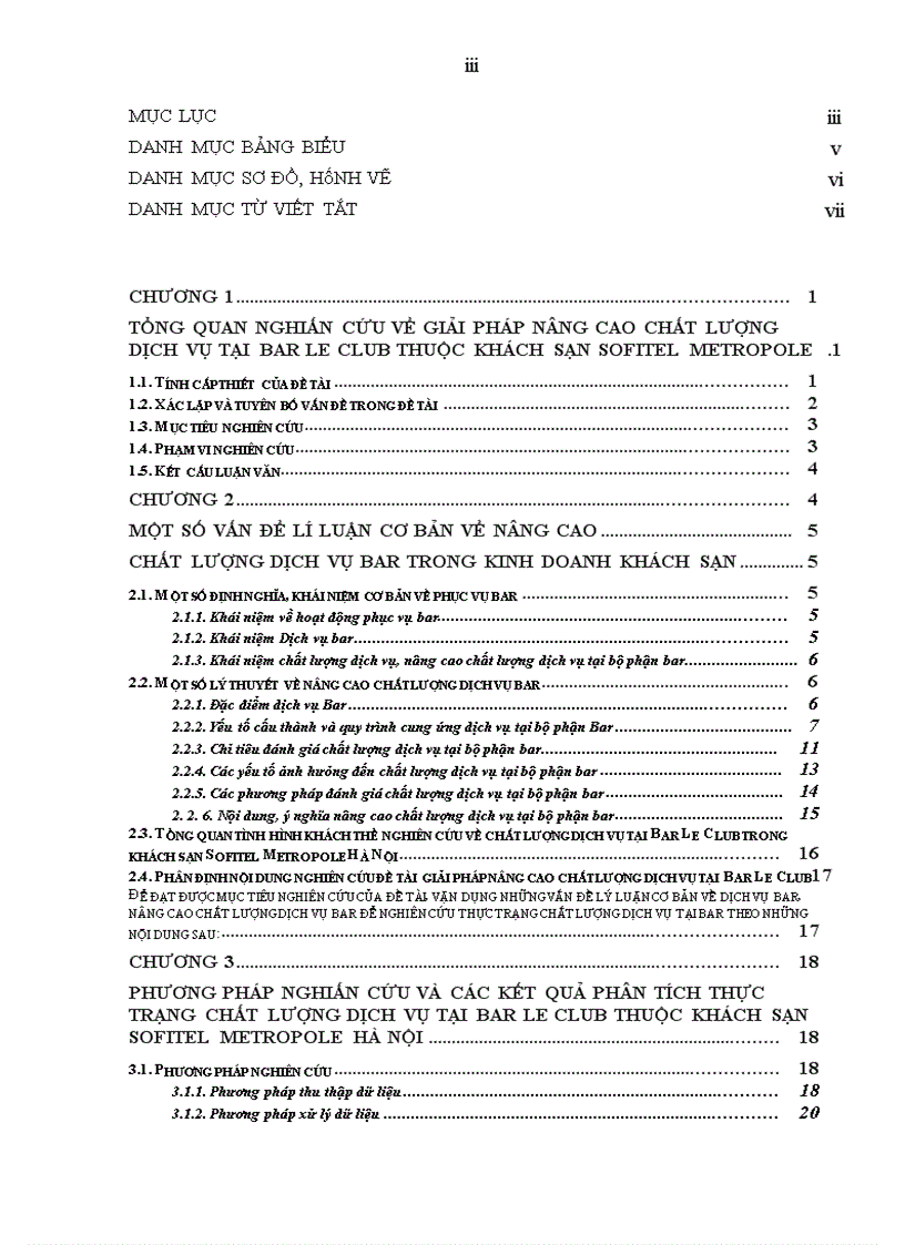 image for page Giải pháp nâng cao chất lượng dịch vụ tại Bar Le Club thuộc khách sạn Sofitel Metropole Hà Nội