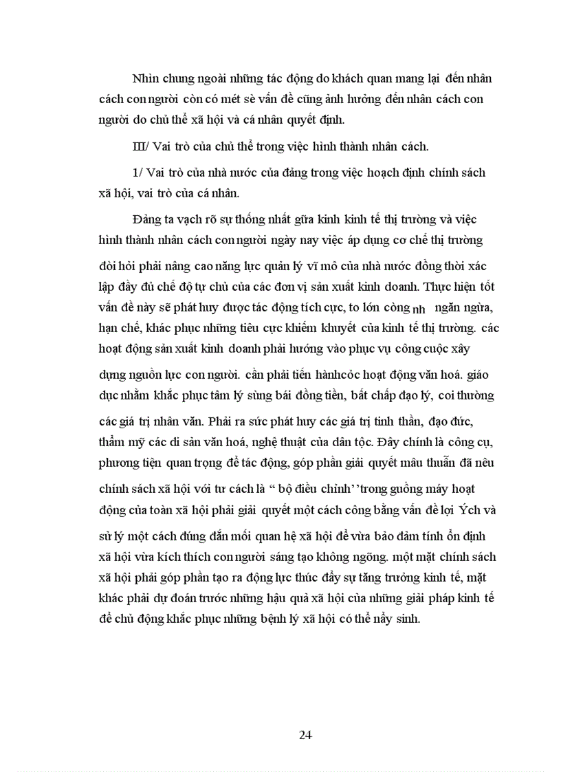 image for page Vấn đề nhân cách con người trong nền kinh tế thị trương hiện nay