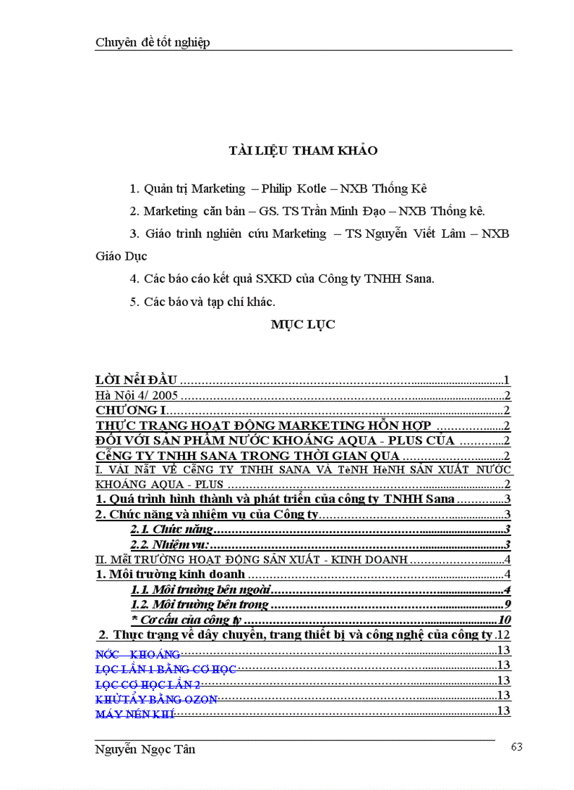 image for page Hoàn thiện giải pháp marketing hỗn hợp nhằm phát triển thị trường nước khoáng của công ty TNHH Sana