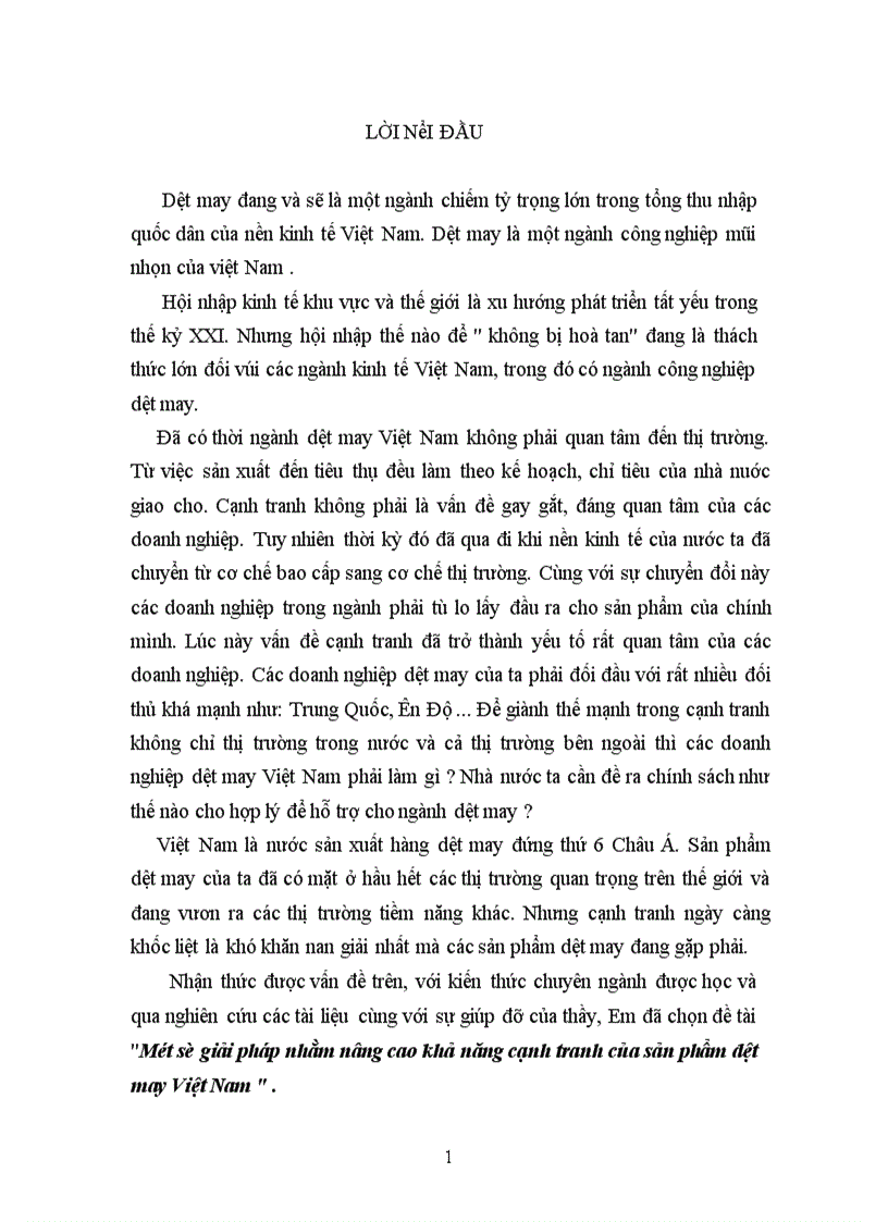 image for page Một số giải pháp nhằm nâng cao khả năng cạnh tranh của sản phẩm dệt may Việt Nam