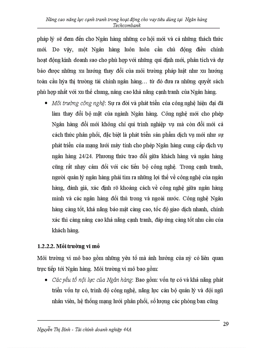 image for page Nâng cao năng lực cạnh tranh trong họat động cho vay tiêu dùng tại hội sở ngân hàng thương mại cổ phần kỹ thương Việt Nam